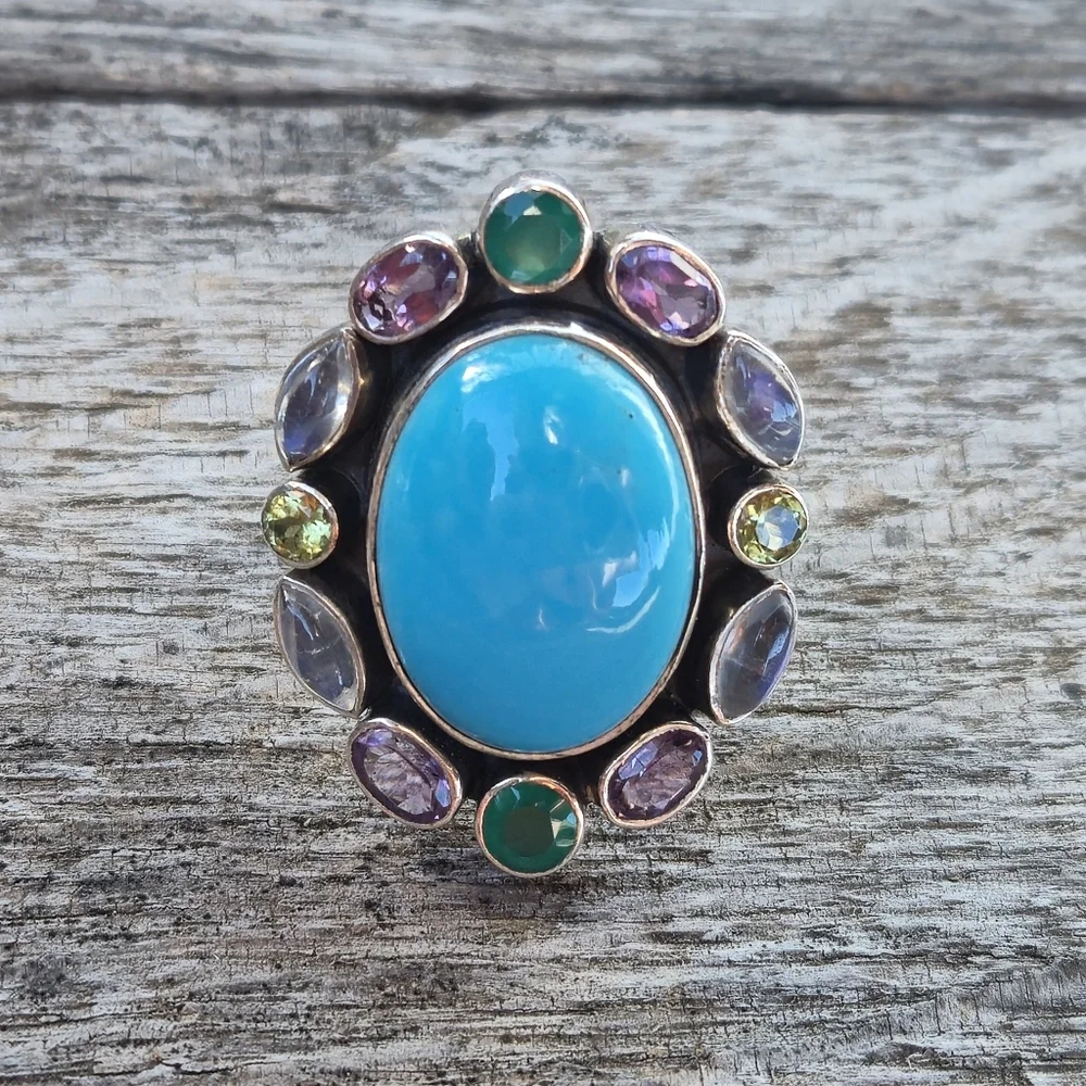 Nicky Butler RAJ LIMITED EDITION 925 Sterling Silver Turquoise Designer Ring 🩵 - Picture 14 of 15